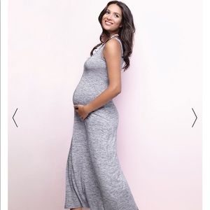 Seraphine grey marl maternity/ nursing maxi dress